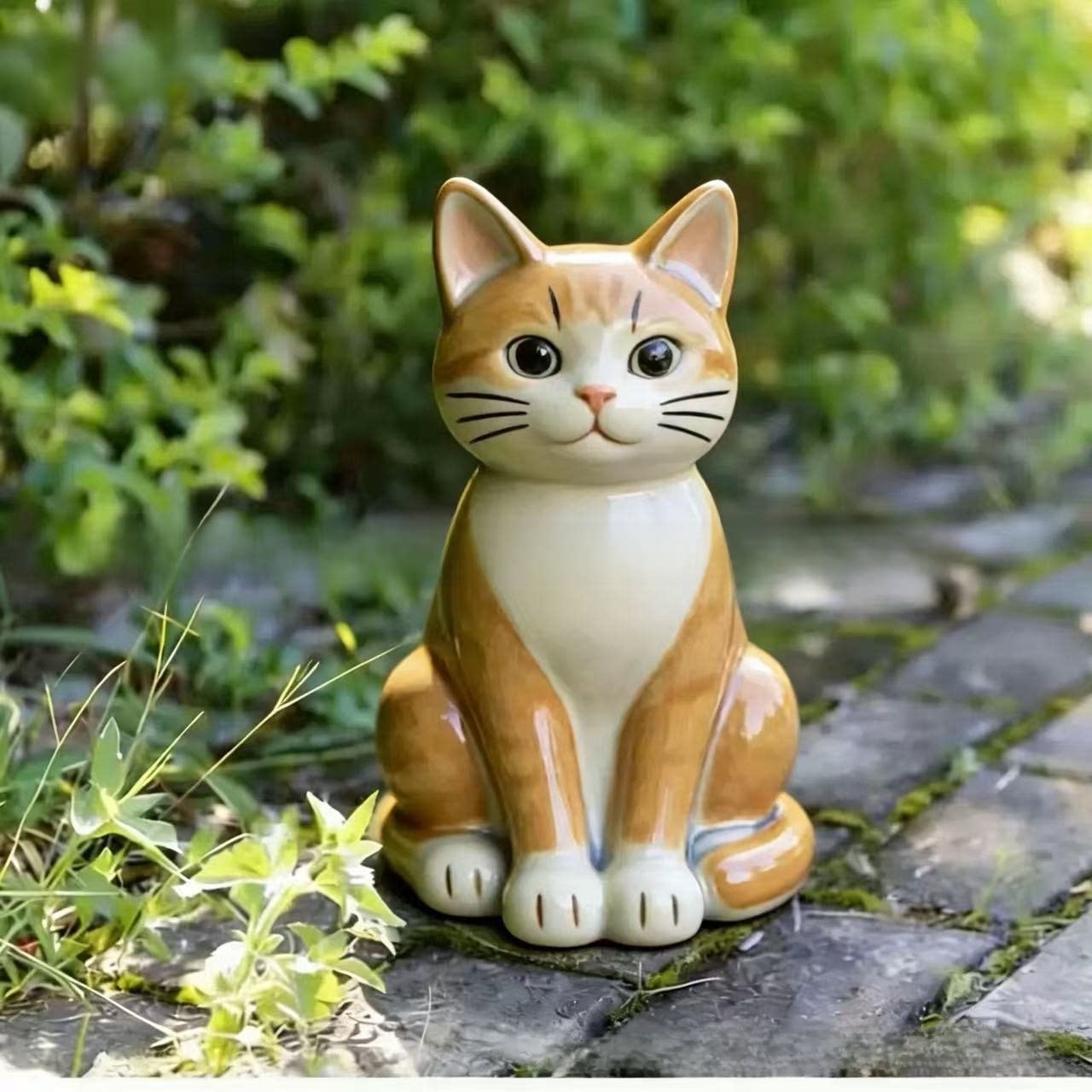 Outdoor Garden Cat Statue – Adorable Seated Feline Decor