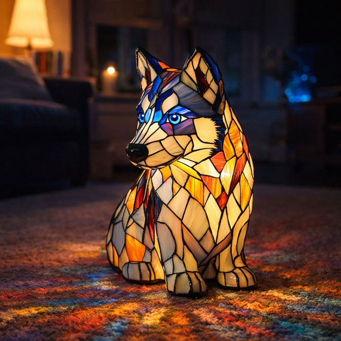 Vintage Puppy Themed Table Lamp