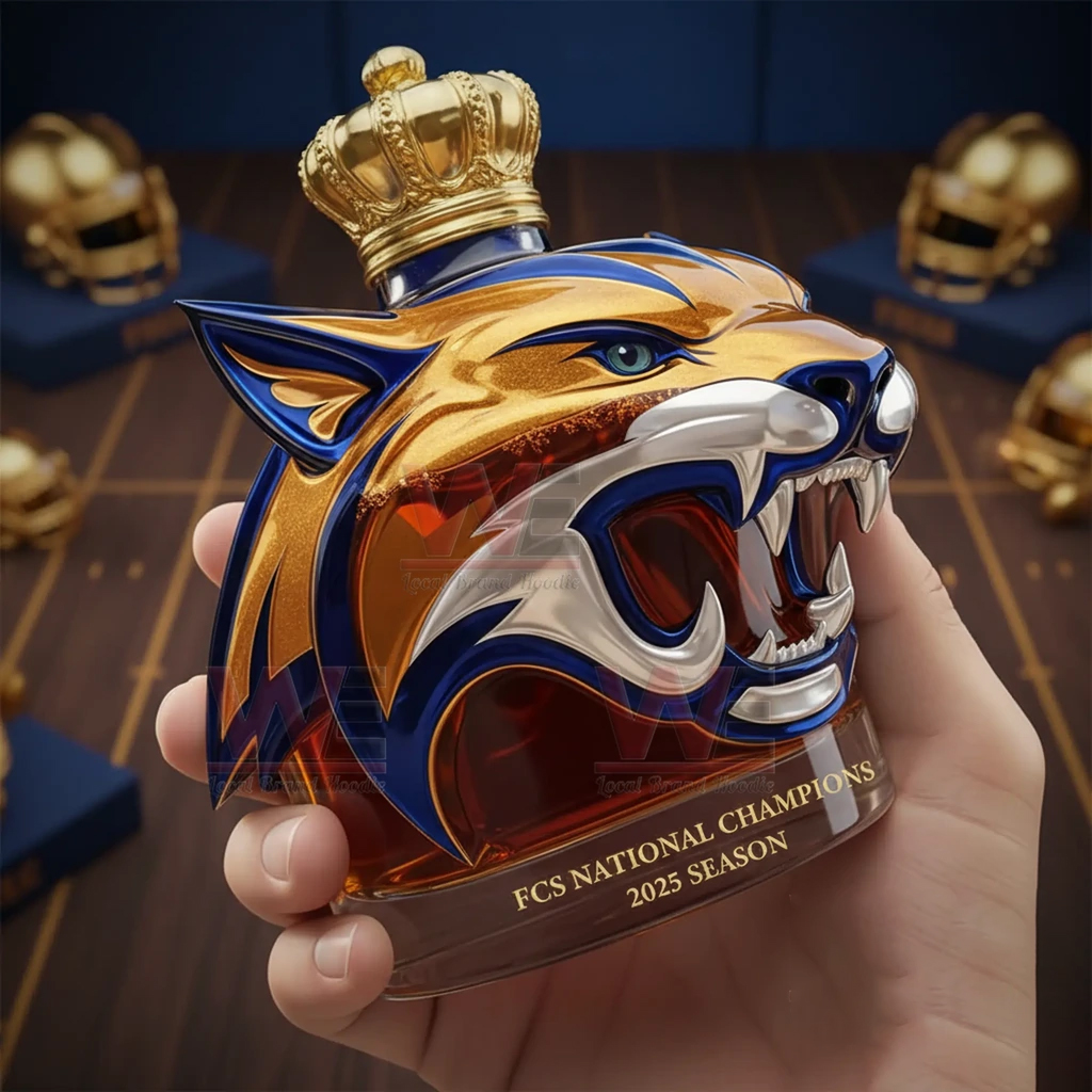 Montana State Bobcats Champions 2025 Whiskey Bottle