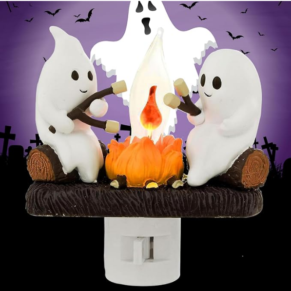👻 Ghost Campfire Halloween Plug-In Night Light