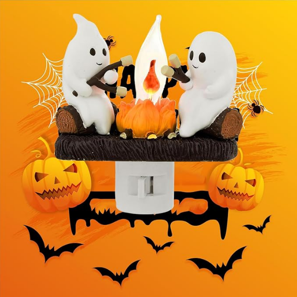 👻 Ghost Campfire Halloween Plug-In Night Light