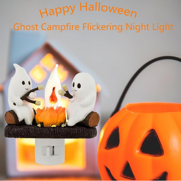 👻 Ghost Campfire Halloween Plug-In Night Light
