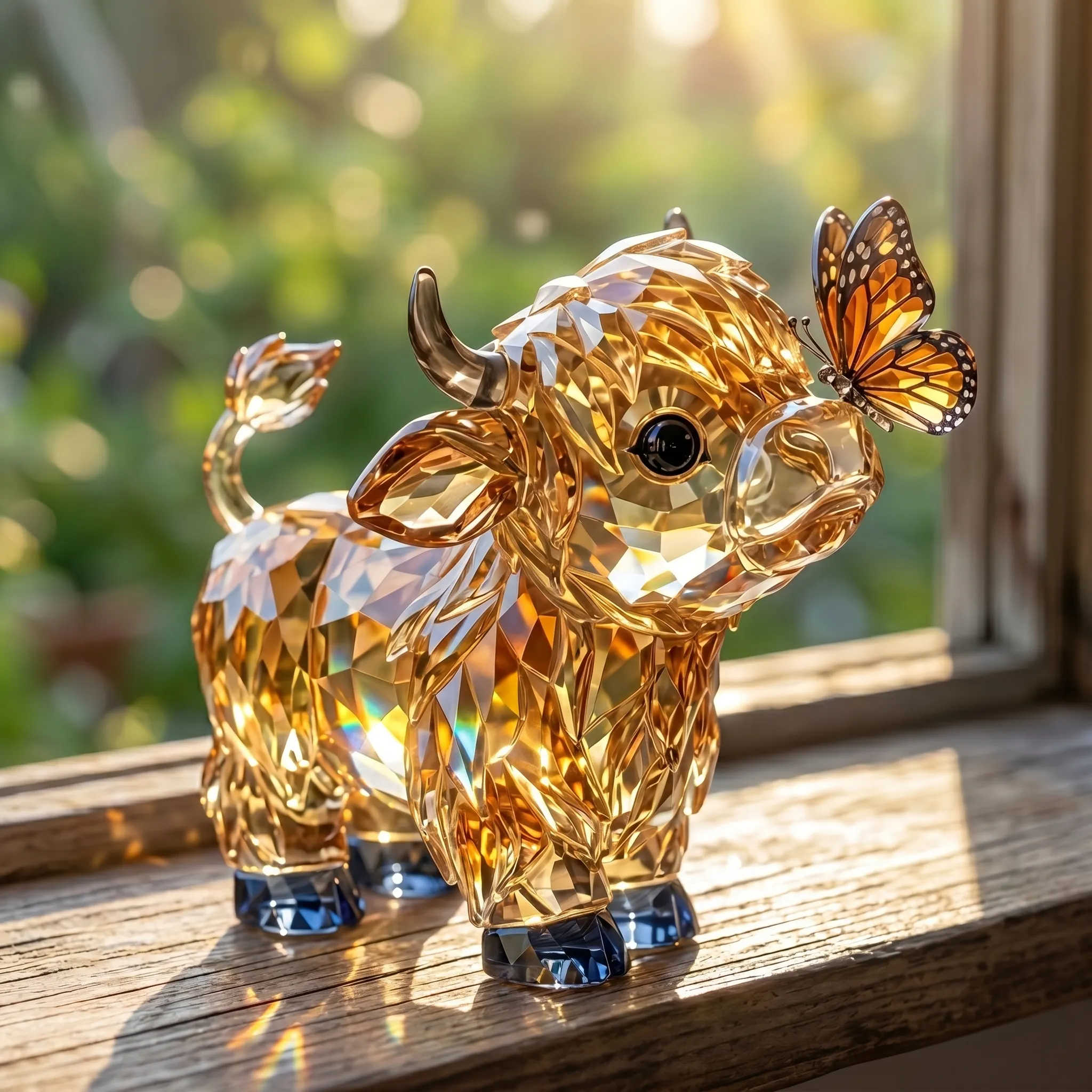 🐮 Crystal Highland Cow Sculpture