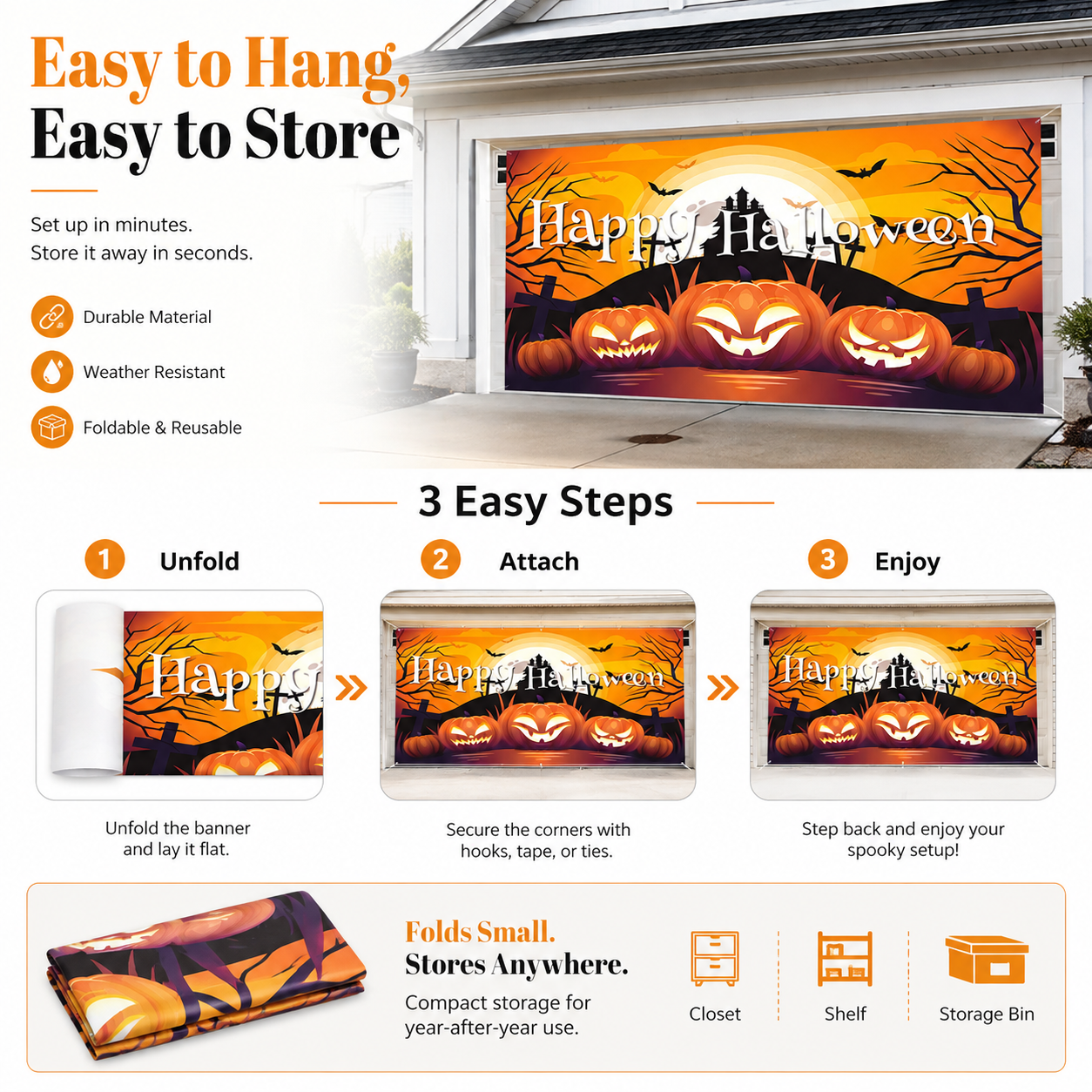🎃 Halloween Garage Door Banner