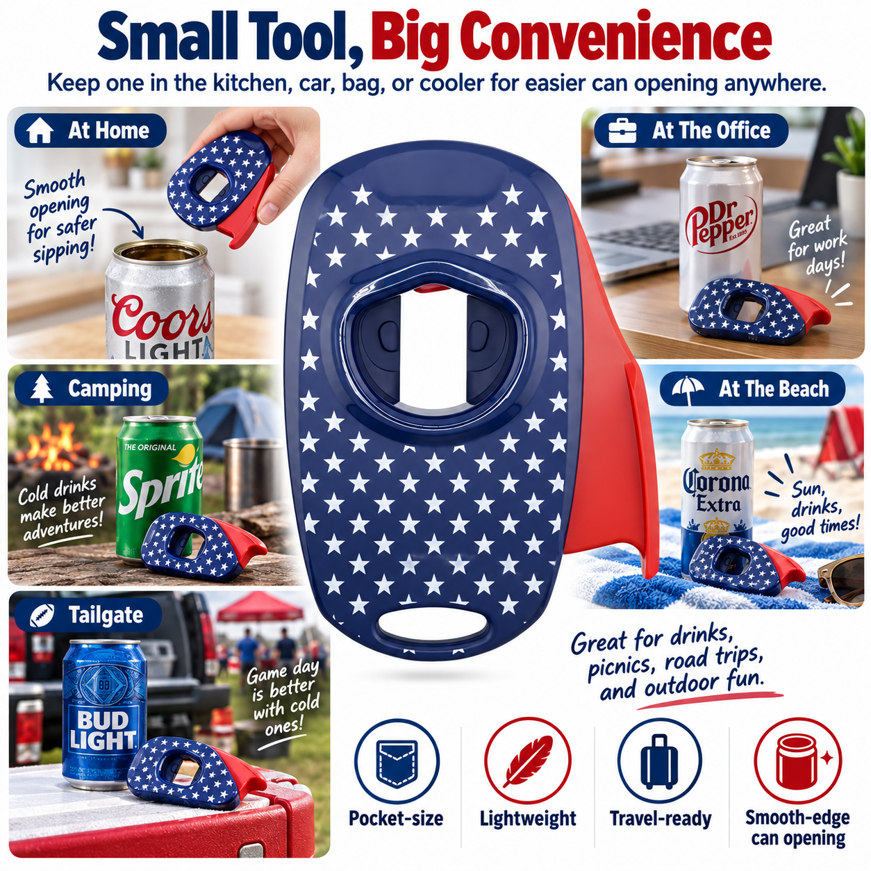 ⭐Top-pull seamless can opener