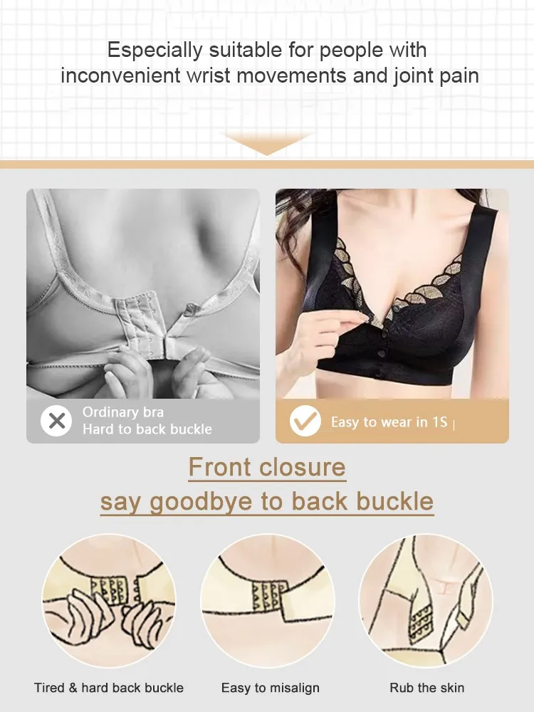 Easy-On/Off Lace Front-Clasp Bra