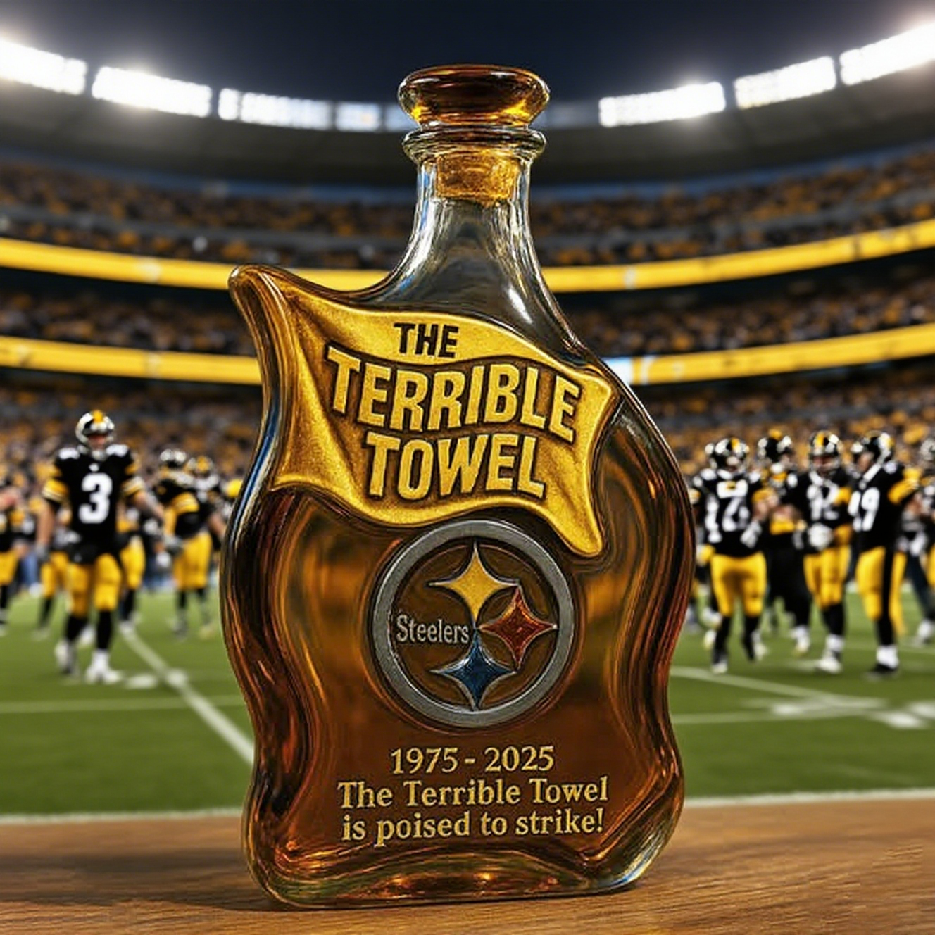 The Terrible Towel 1975-2025 Anniversary Whisky Bottle