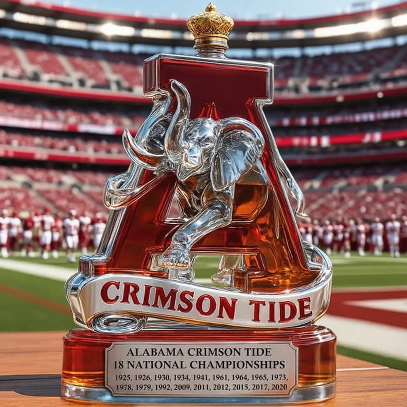 Alabama Crimson Tide Elephant Whisky Bottle