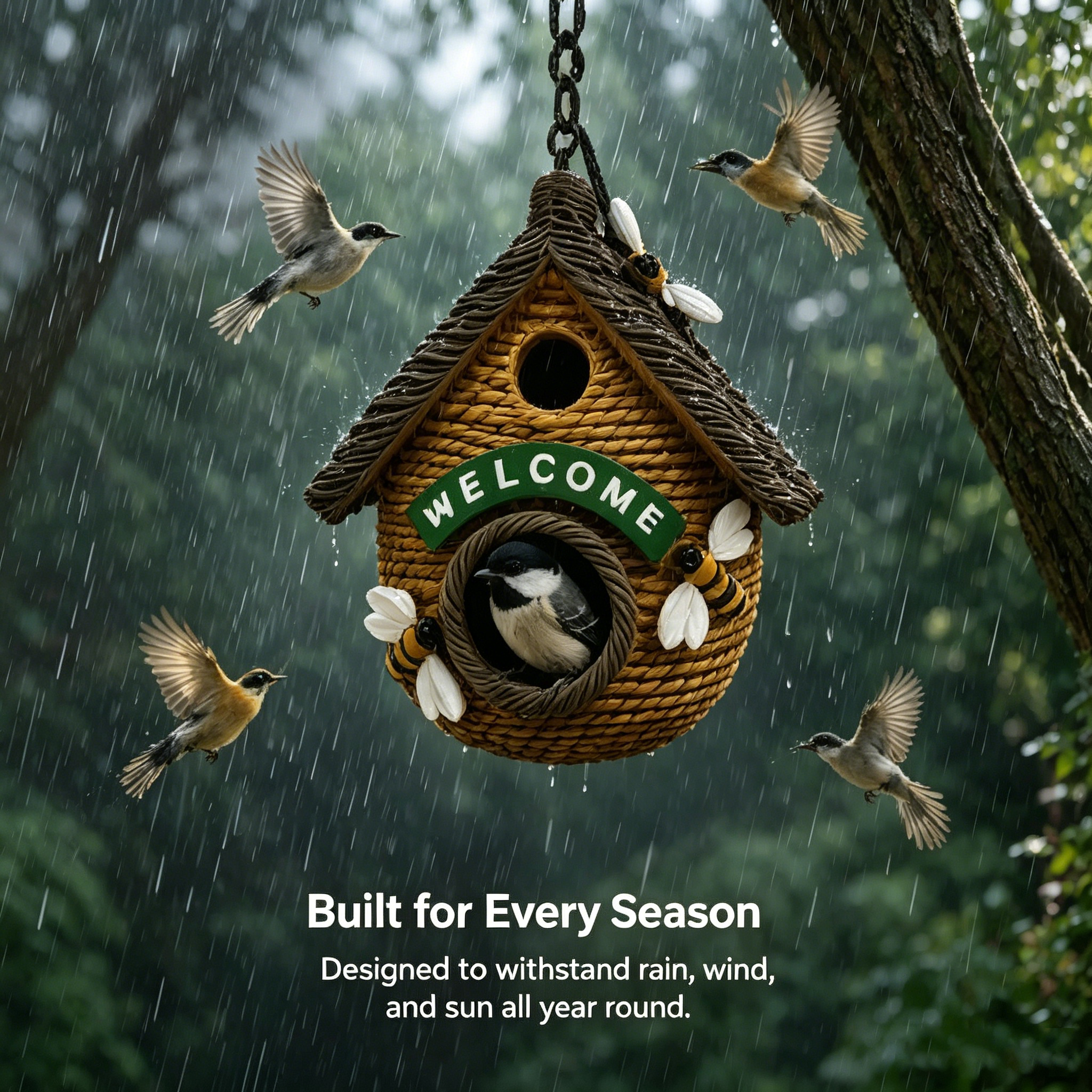 Charming Outdoor Birdhouse – Perfect for Garden Bird
