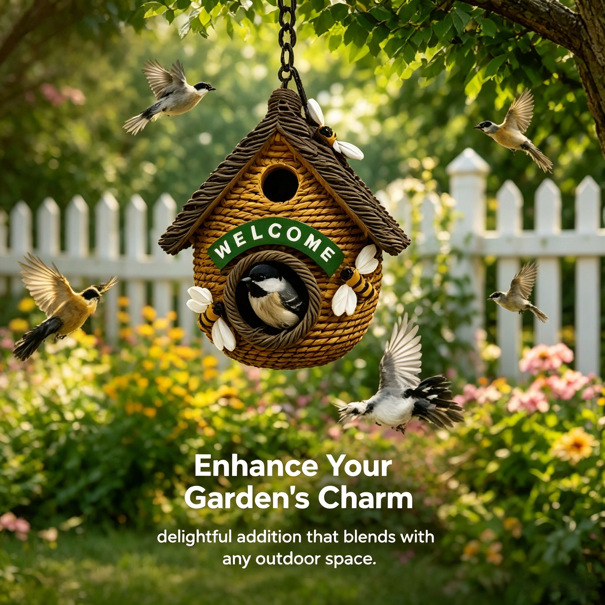 Charming Outdoor Birdhouse – Perfect for Garden Bird
