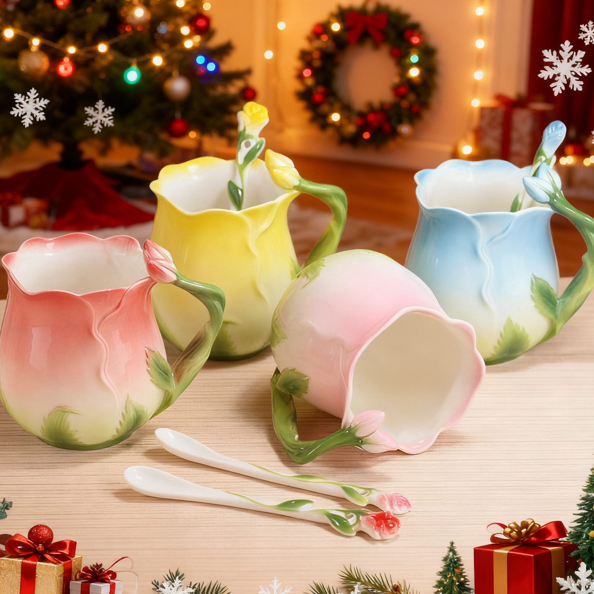 Handmade Ceramic Rose Coffee Mug