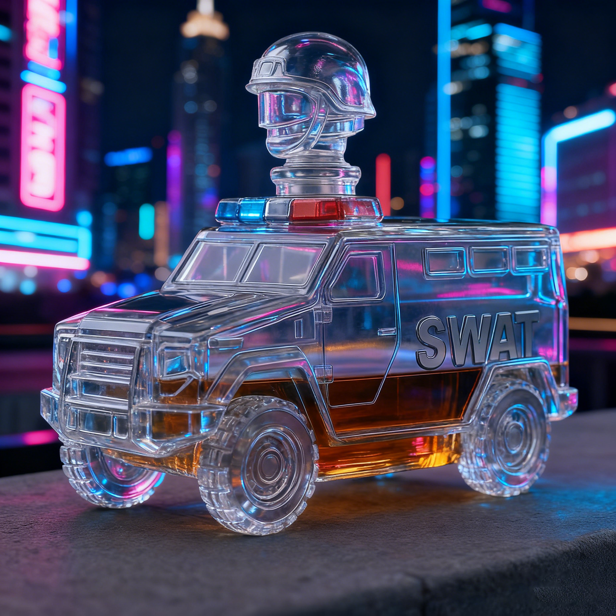 S.W.A.T. Tactical Armored Vehicle Limited Edition Whiskey Bottle