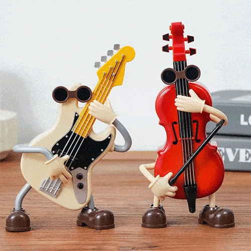 Funny Guitar Wind-Up Music Box Ornament
