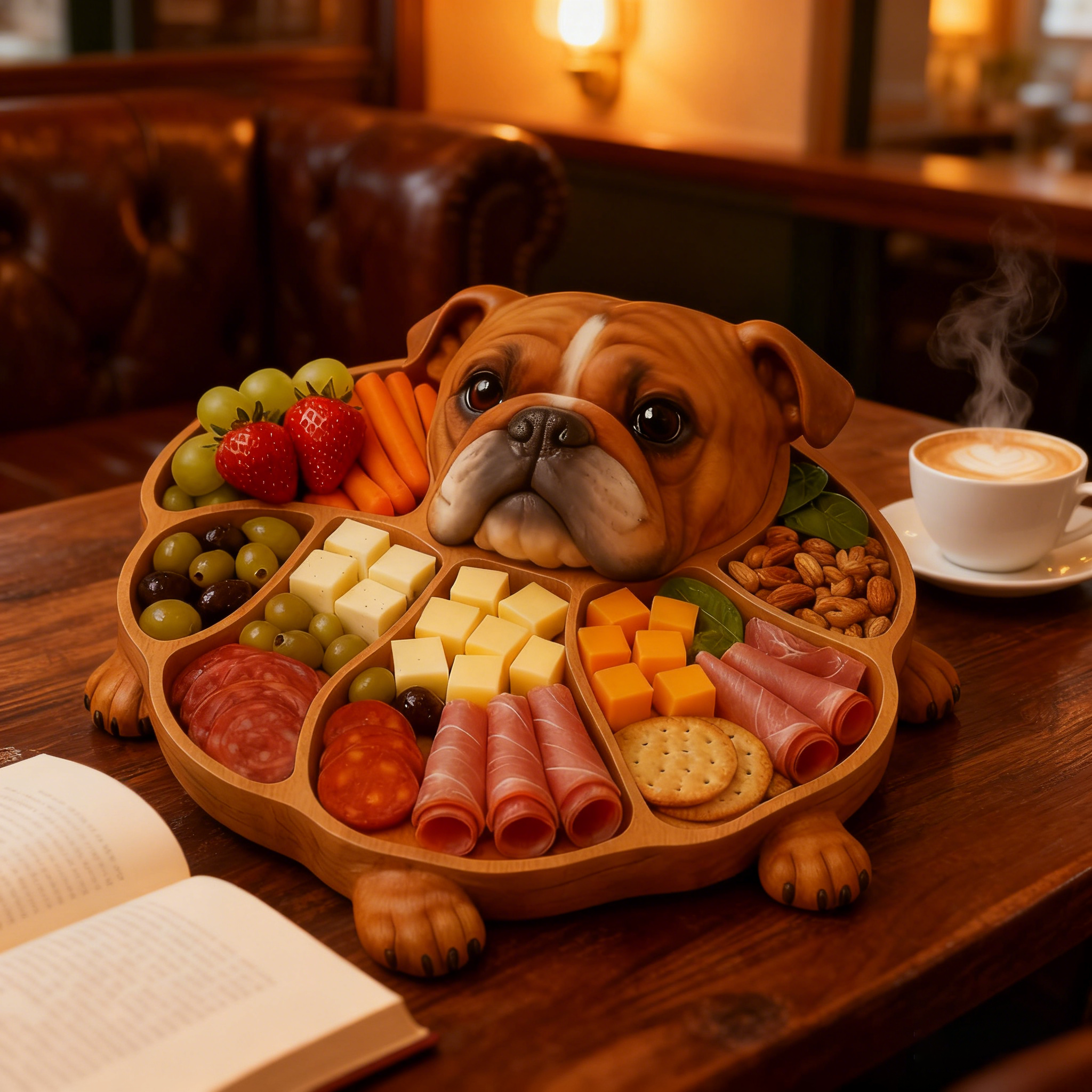 🐶Bulldog Delight™ Wooden Charcuterie & Snack Board