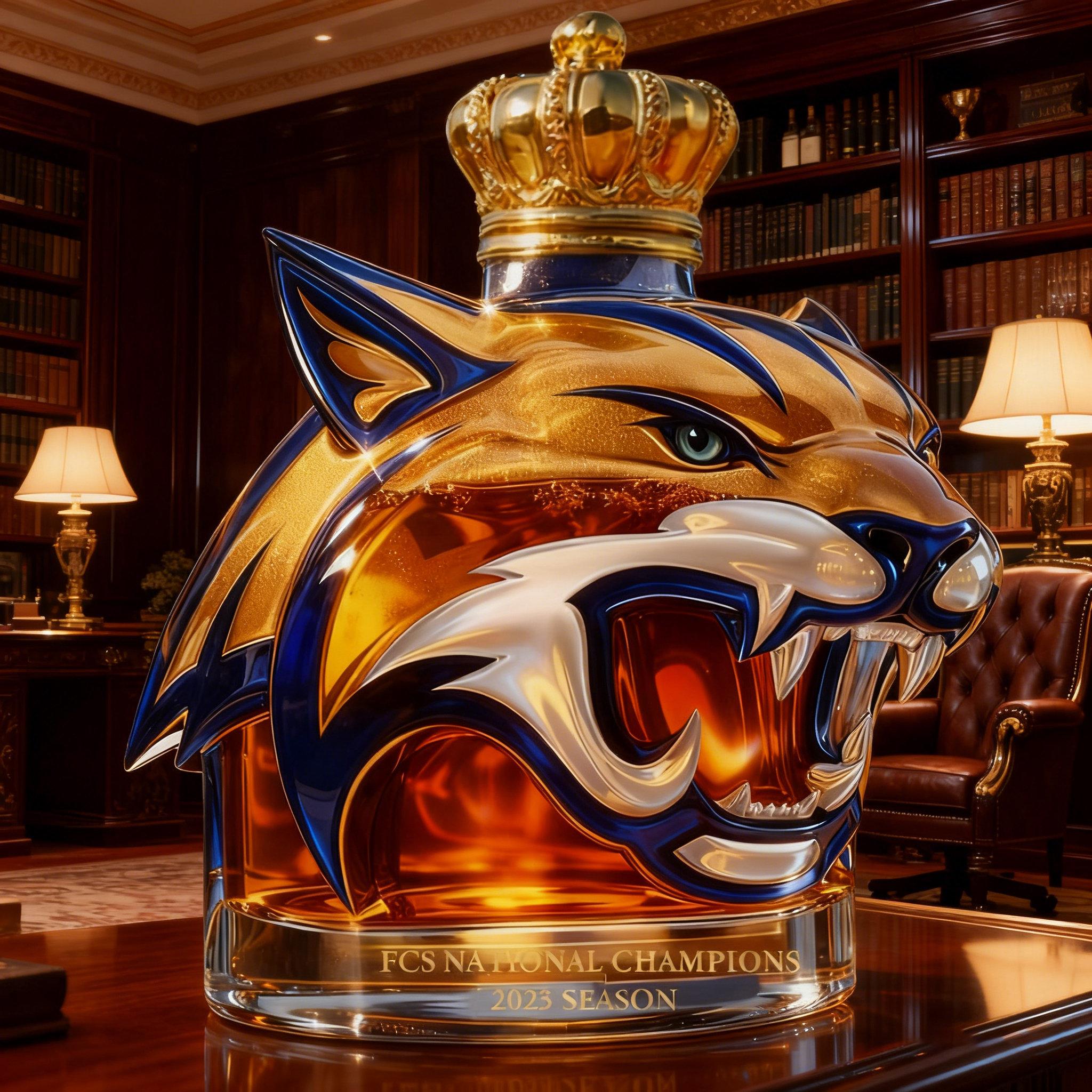 Montana State Bobcats Champions 2025 Whiskey Bottle