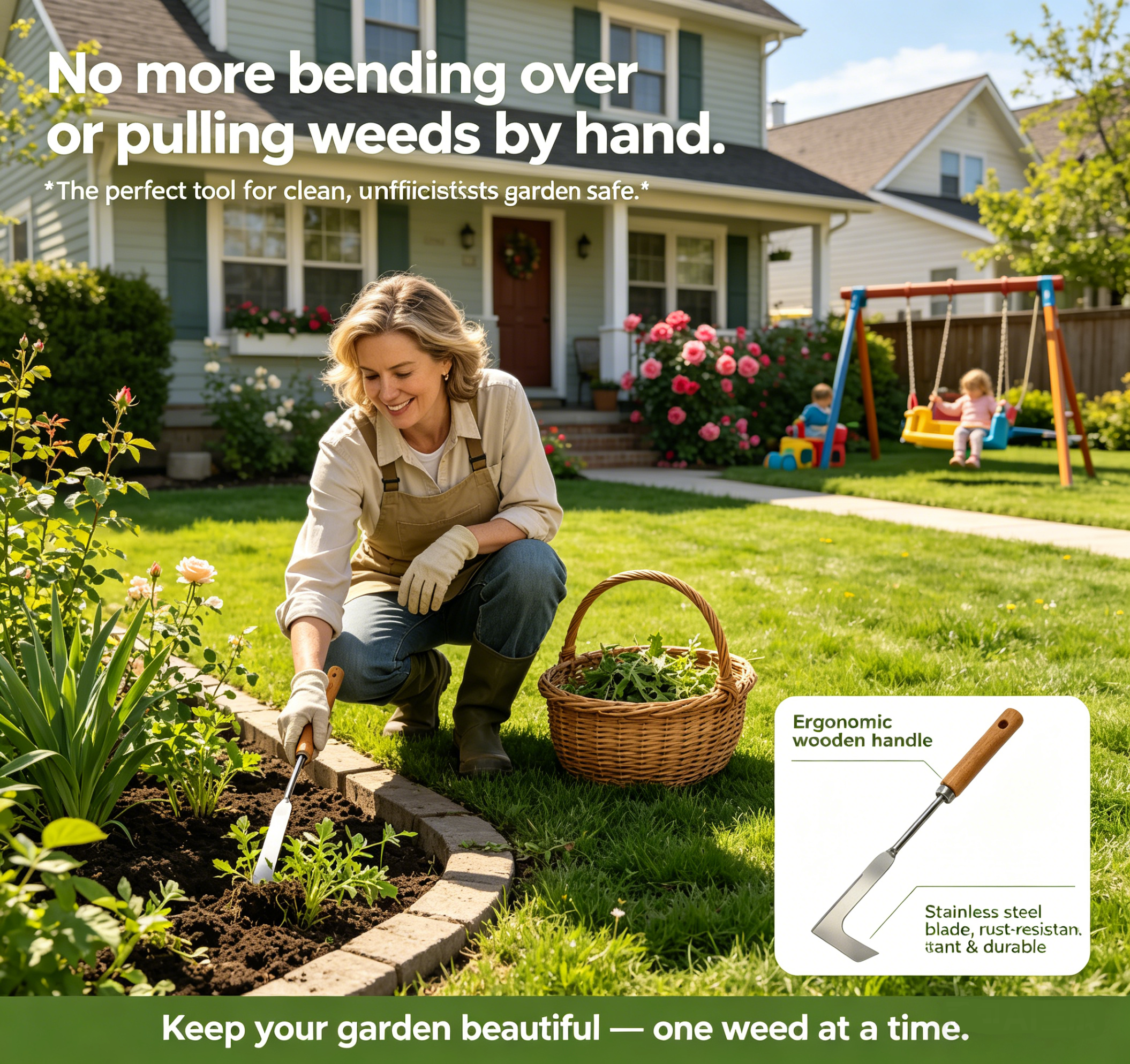 L-Shaped Stainless Steel Crevice Weeding Tool