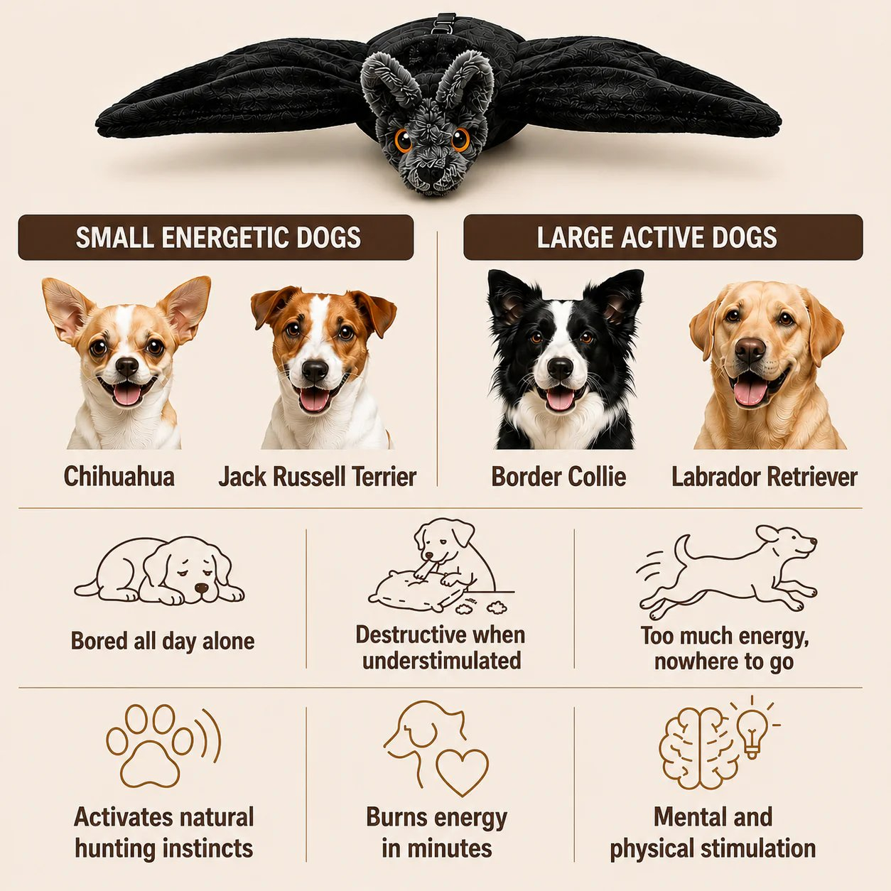 🦇 Electric Flapping Bat Dog Toy | Interactive USB Rechargeable Plush with Remote Control