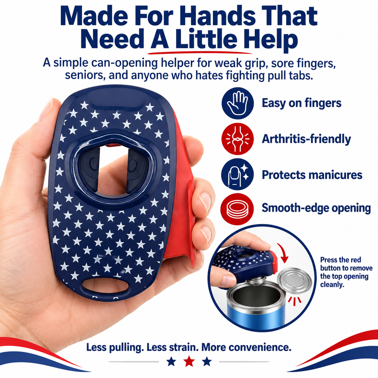 ⭐Top-pull seamless can opener