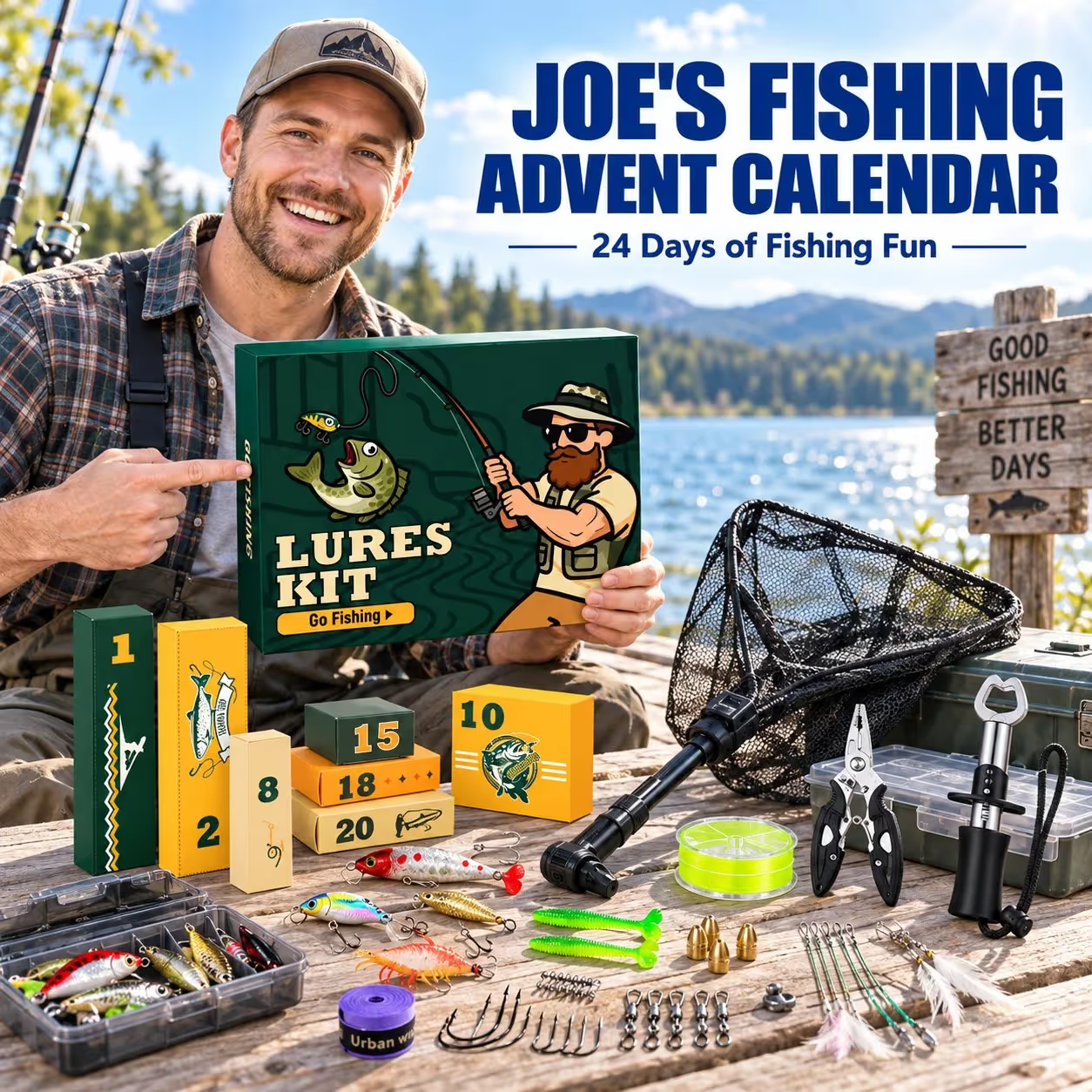 ⏳ Last Day 49% OFF – 🎣 Angler’s Christmas Advent Calendar | 24 Days of Fishing Lures, Tackle & Useful Gear for Anglers 🎄