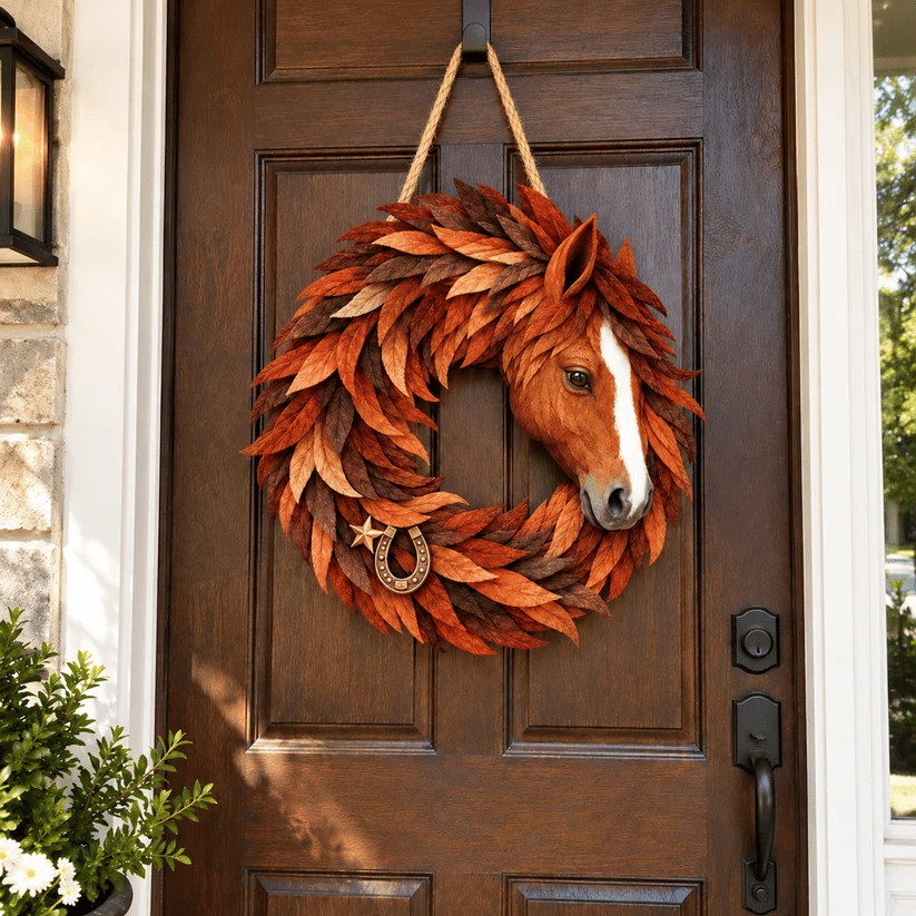 🐴🤎Rustic Horse Head Wreath – Western Farmhouse Wall & Door Decor