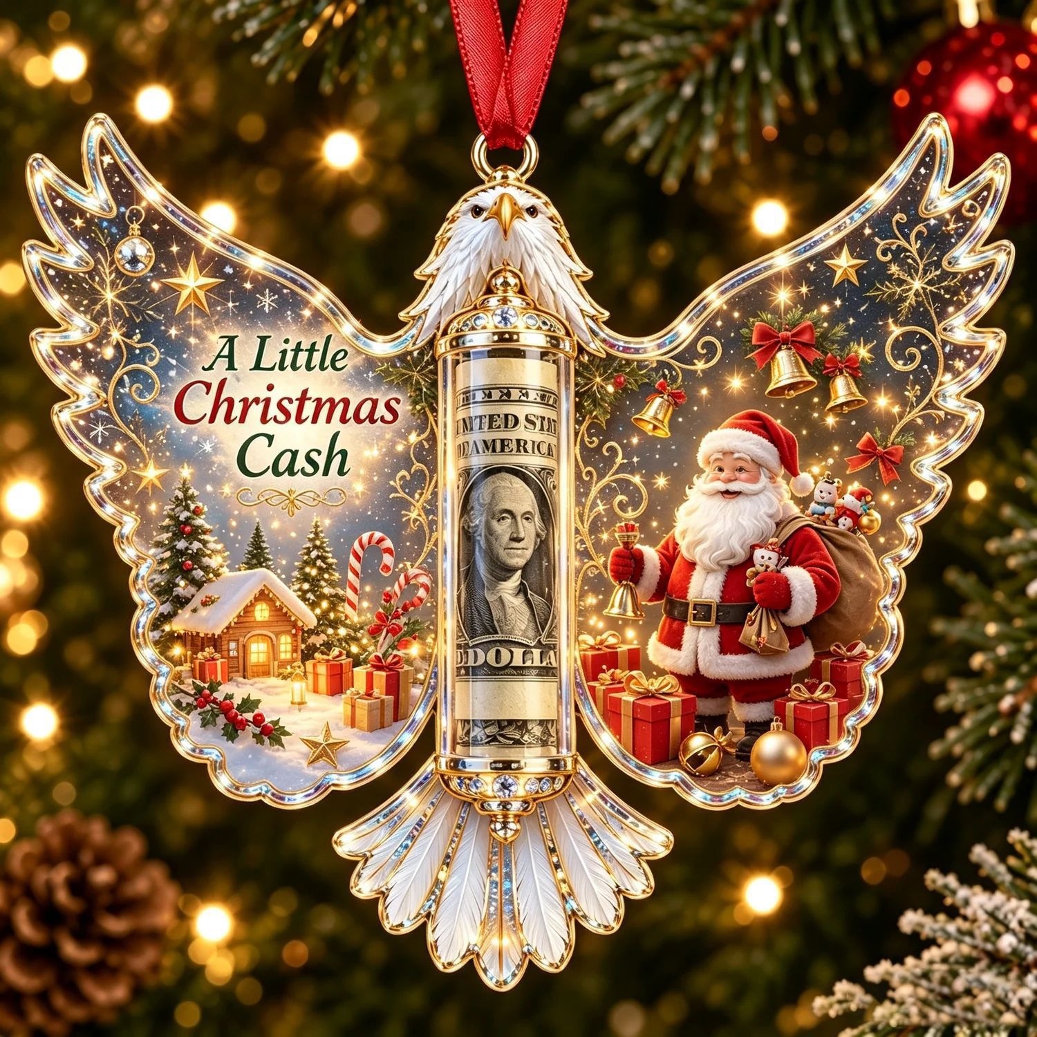 💵 Christmas Cash Gift Ornament