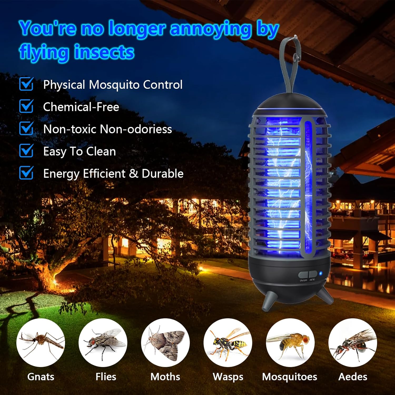 Rechargeable 2 in 1 Wireless Mosquito Killer Lamp