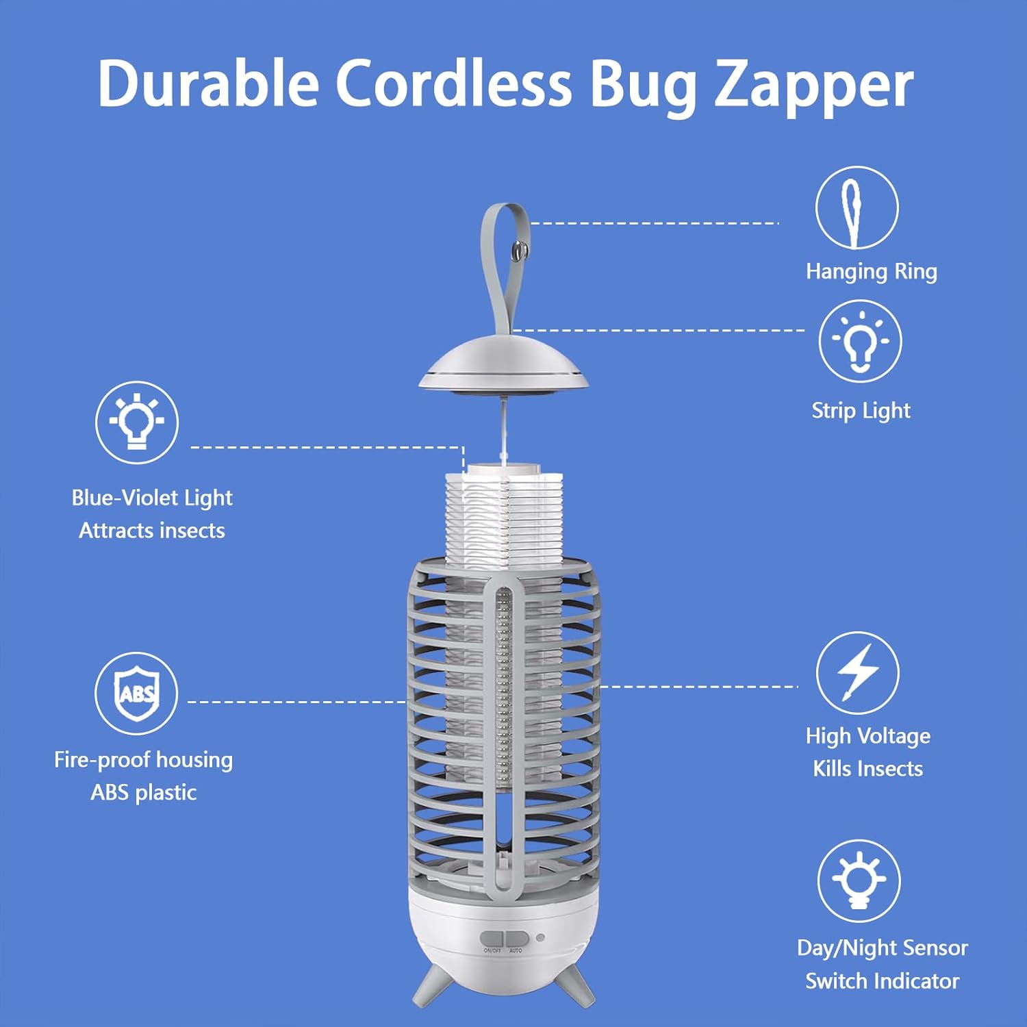 Rechargeable 2 in 1 Wireless Mosquito Killer Lamp