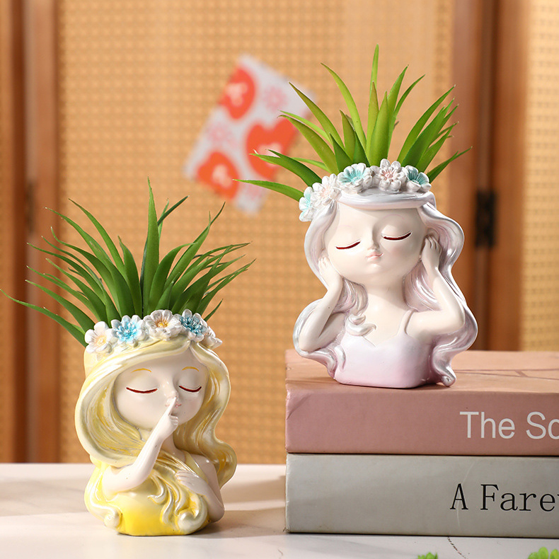 🌟Enchanting Fairy Head Planter Trio - Whimsical Indoor Gardening Magic! 🌿👒