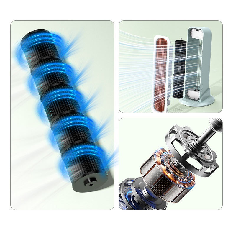Portable wireless charging bladeless tower fan wall mounted air conditioning fan cooling fan
