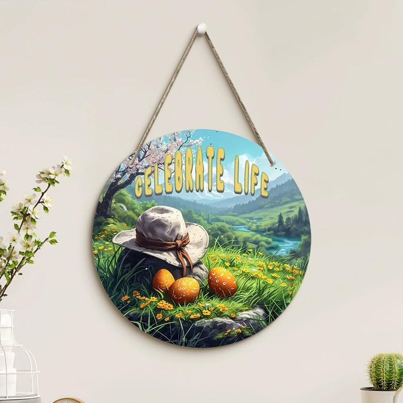 12" Easter Pendant Egg Wreath Bunny Suncatcher