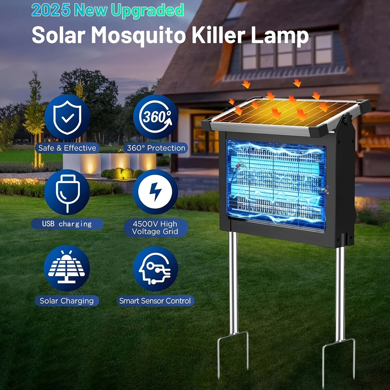 Rechargeable Outdoor Bug Zapper Solar Powered