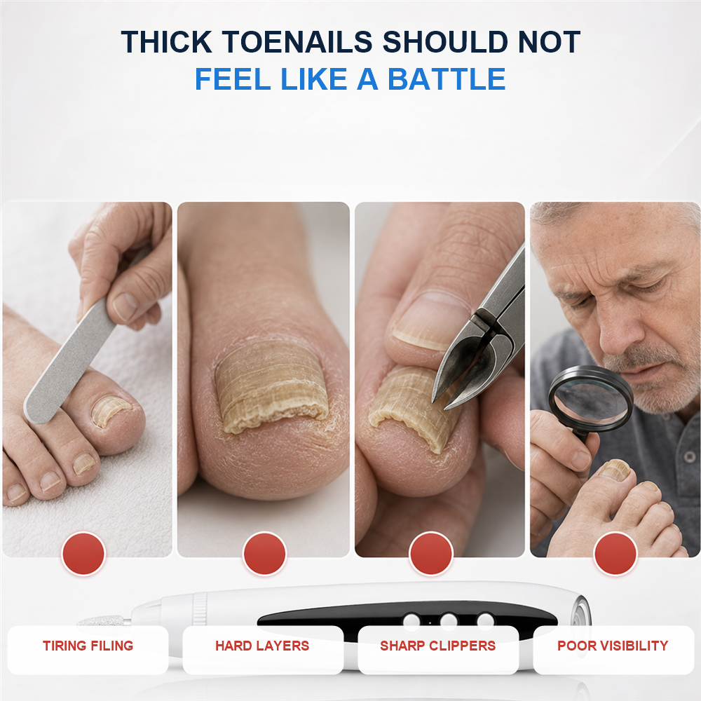 Electric Nail Grinder for Thick Nails — Safe, Painless & Easy-Reach for Seniors