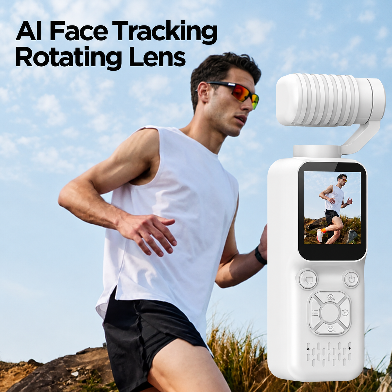 Pocket Handheld Action Camera with Built-In Display & Memory Kit