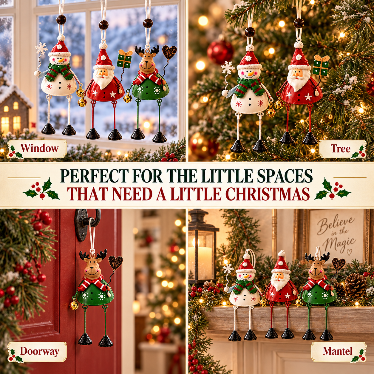 Whimsical Christmas Character Hanging Ornaments