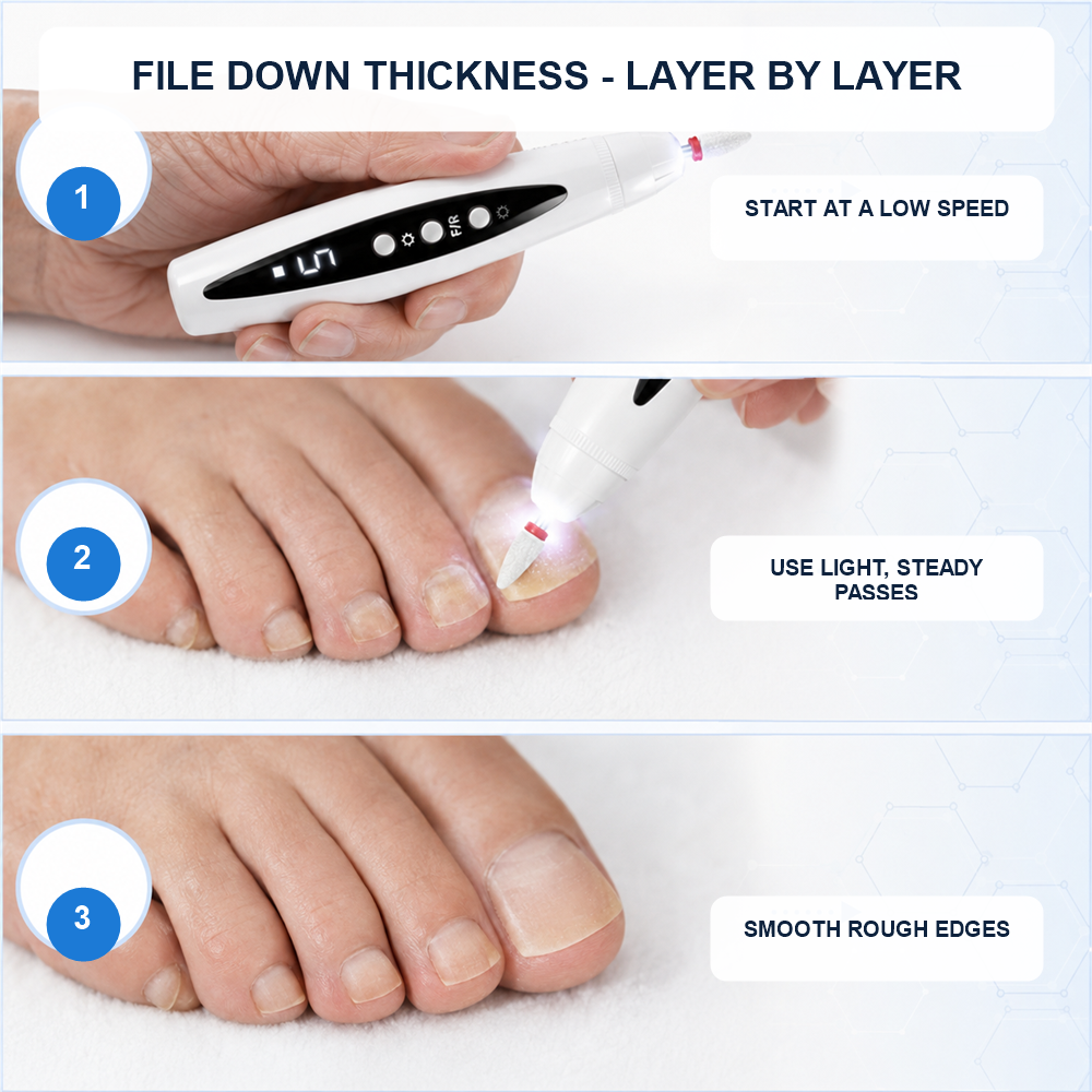 Electric Nail Grinder for Thick Nails — Safe, Painless & Easy-Reach for Seniors