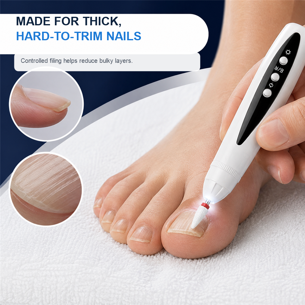 Electric Nail Grinder for Thick Nails — Safe, Painless & Easy-Reach for Seniors