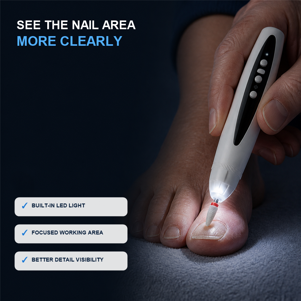 Electric Nail Grinder for Thick Nails — Safe, Painless & Easy-Reach for Seniors