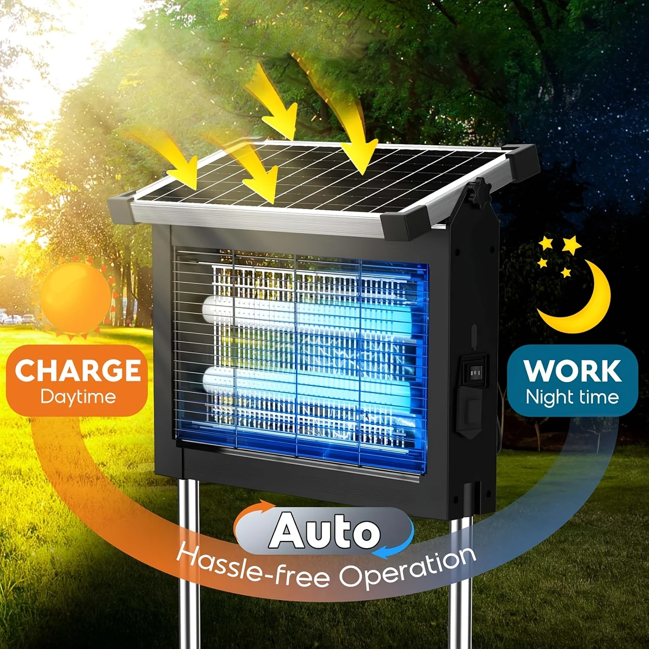 Rechargeable Outdoor Bug Zapper Solar Powered
