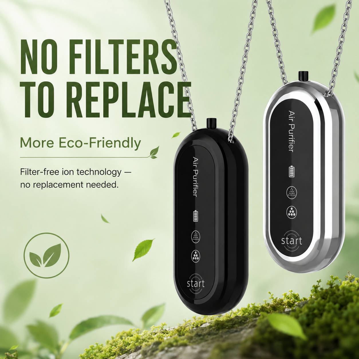 Wearable Negative Ion Personal Air Purifier – Two-Mode Rechargeable Necklace