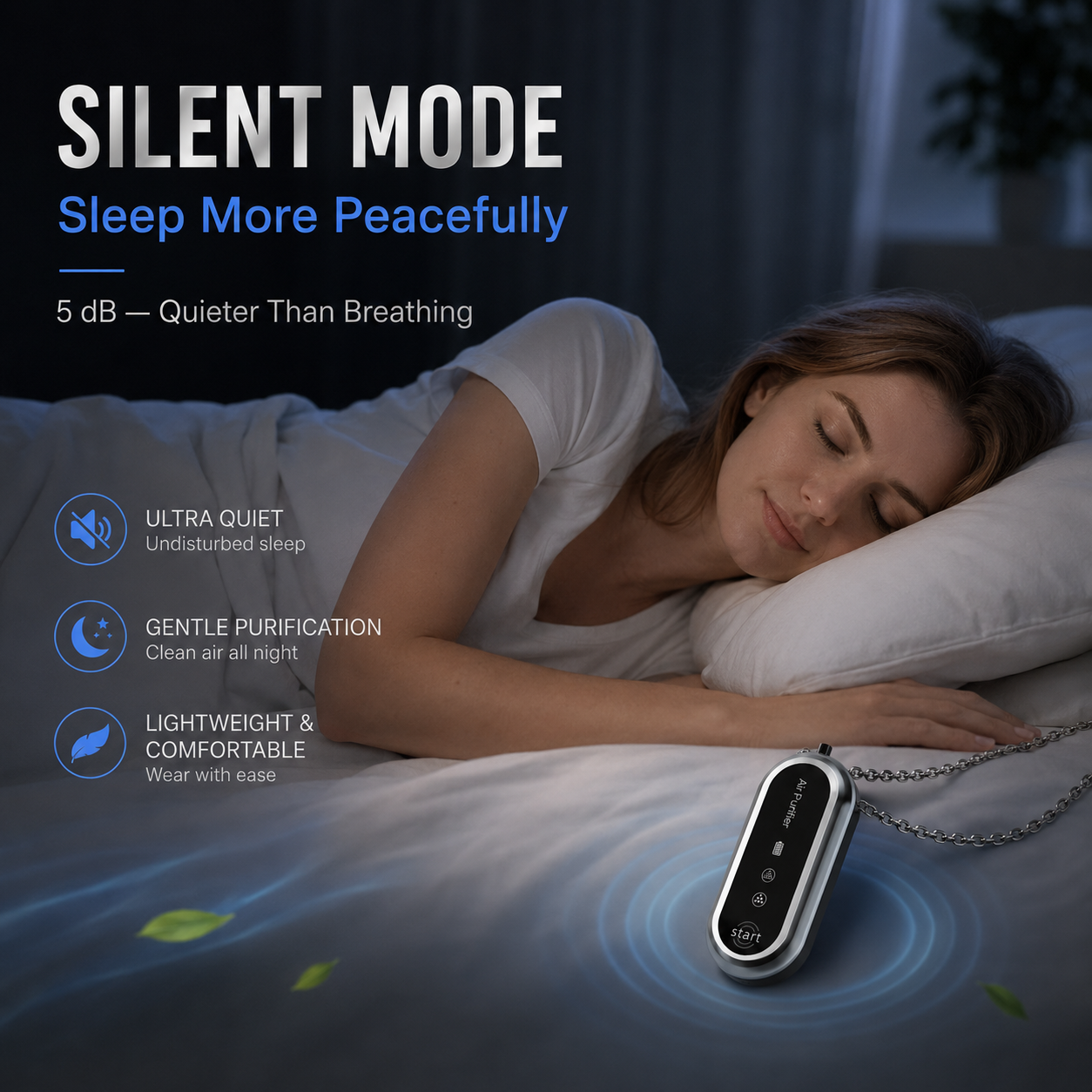 Wearable Negative Ion Personal Air Purifier – Two-Mode Rechargeable Necklace