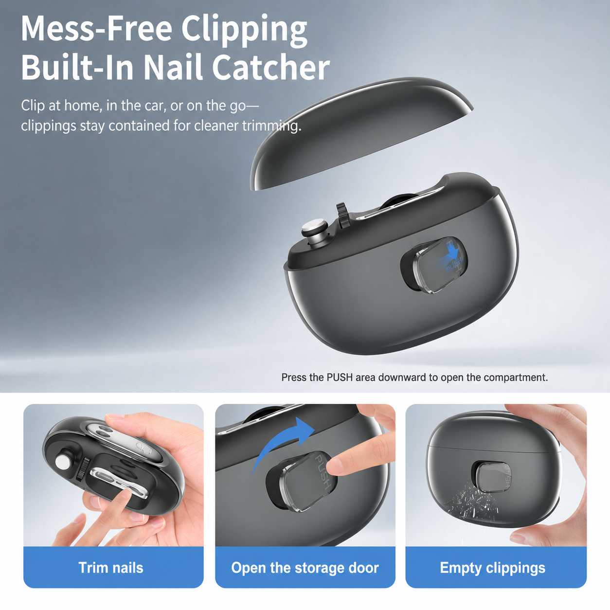 Senior Electric Nail Clipper with Adjustable Blade & Magnifier