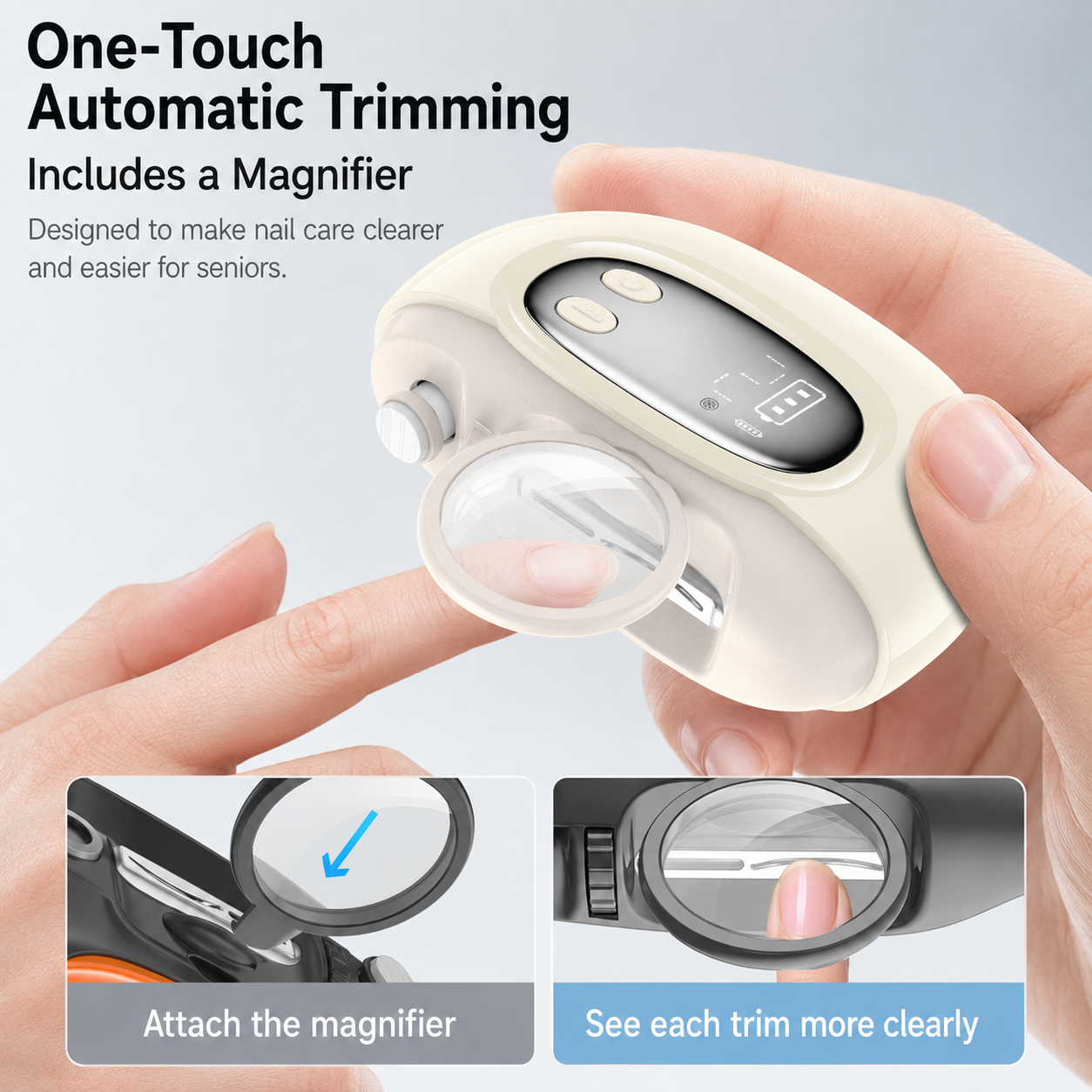 Senior Electric Nail Clipper with Adjustable Blade & Magnifier