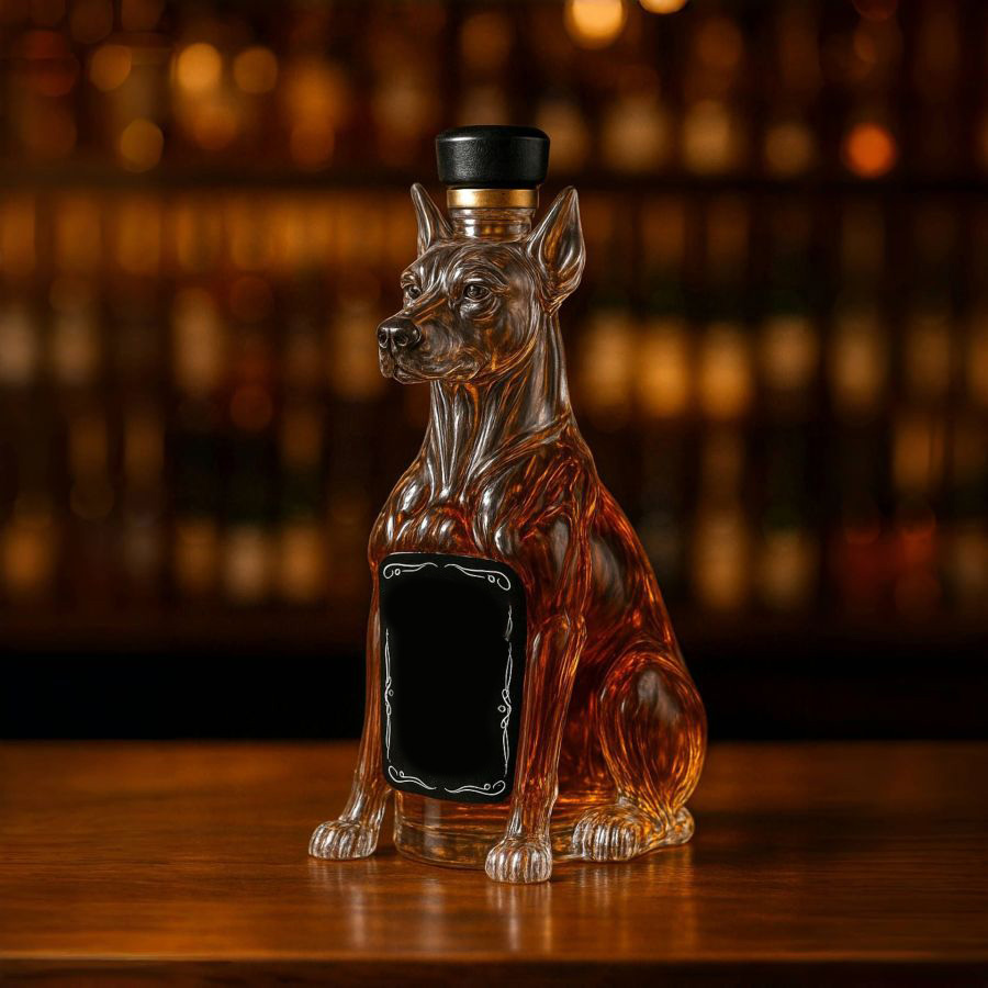 10oz Hound Shape Whiskey Bottle