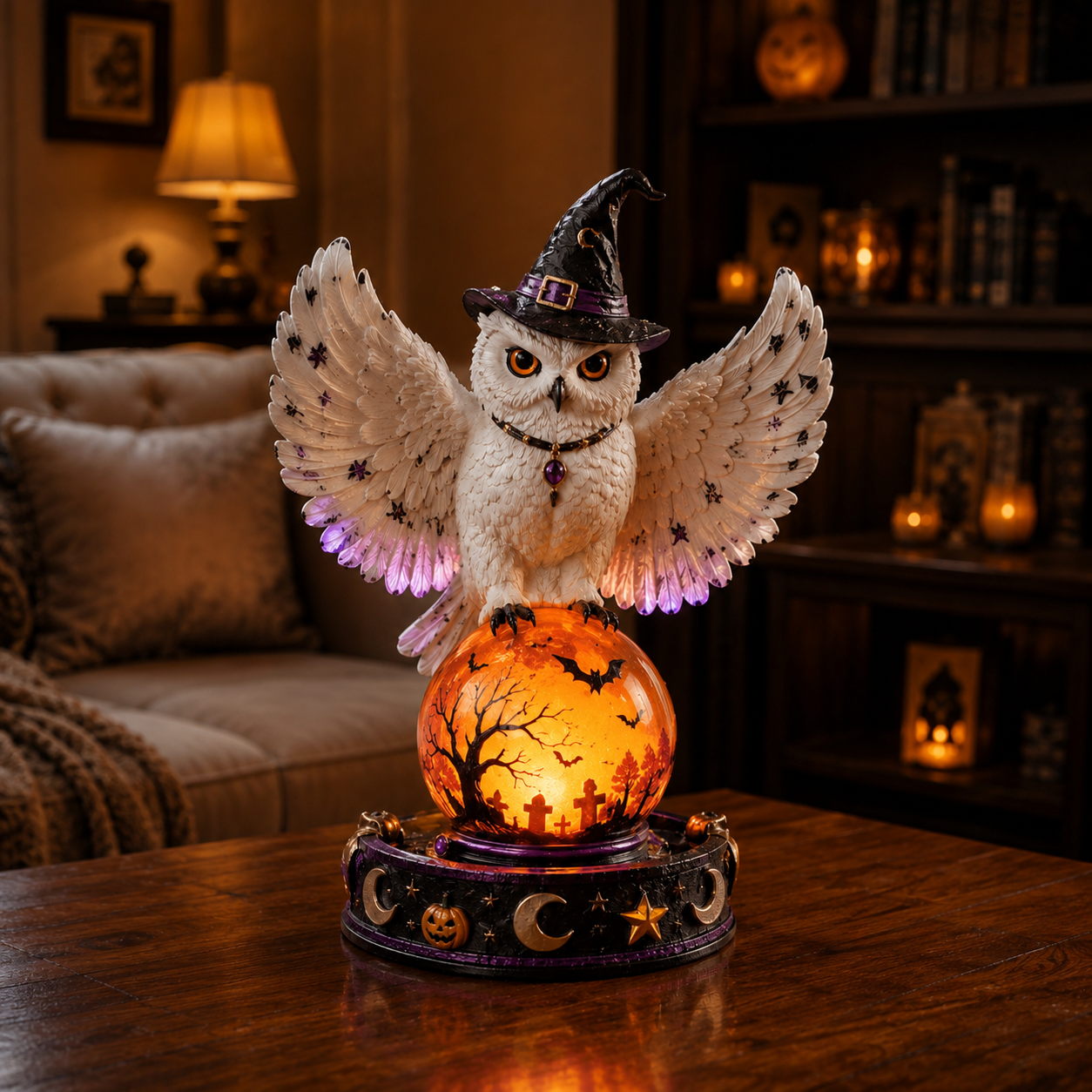 Halloween Raven Crystal Ball Light Decor 🎃👻