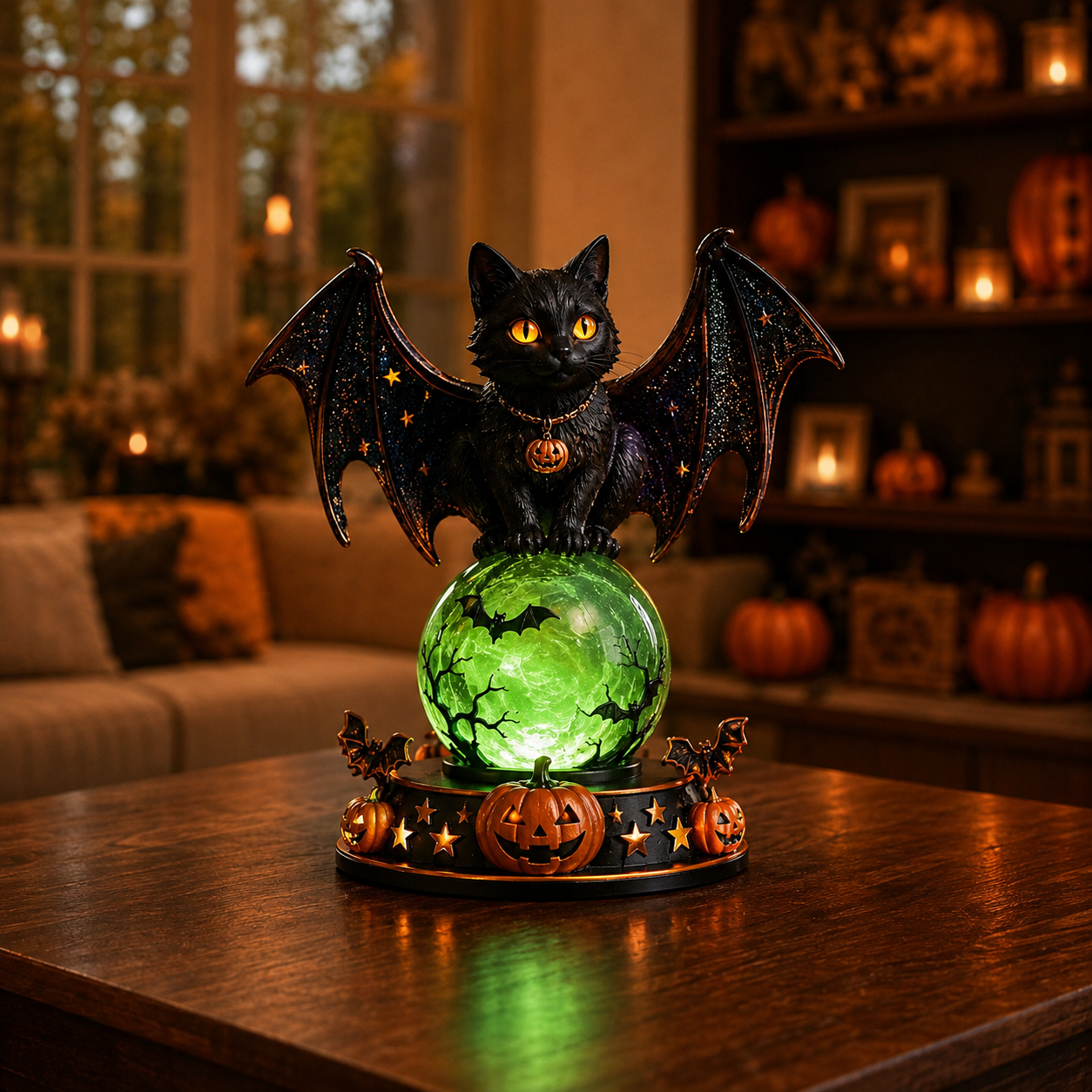 Halloween Raven Crystal Ball Light Decor 🎃👻