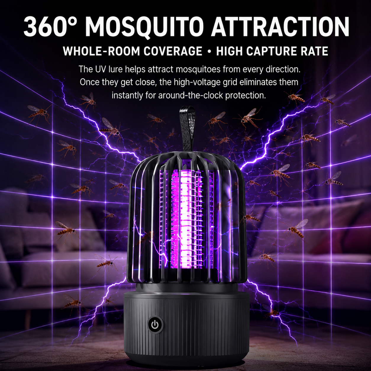 Portable 2-in-1 UV Bug Zapper & Night Light