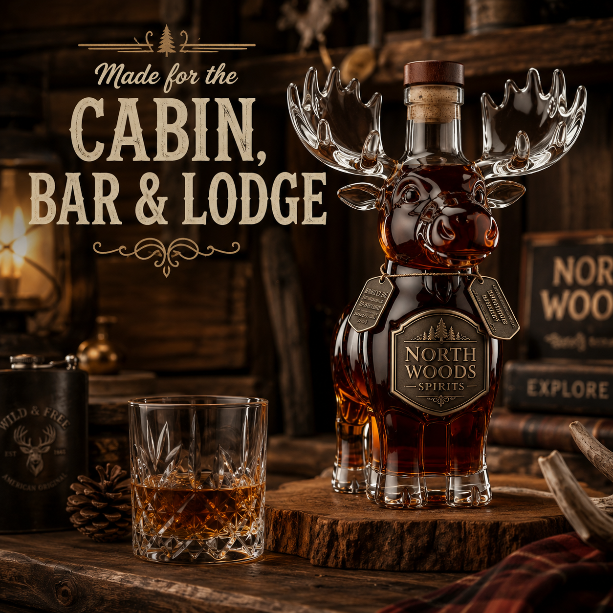 Wild Spirit Animal Whiskey Decanter – Statement Bottle for Home Bars, Collectors & Gift Giving