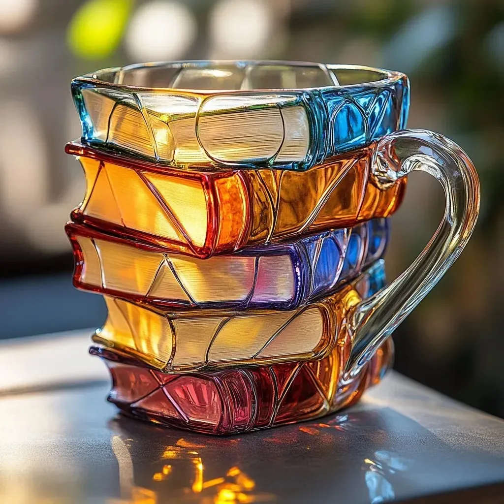 Handmade Painted Book Mug