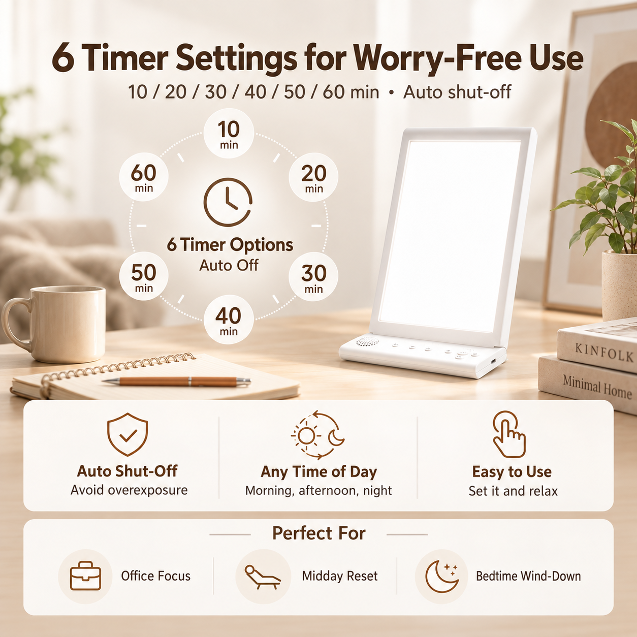 Natural Daylight & White Noise Therapy Lamp