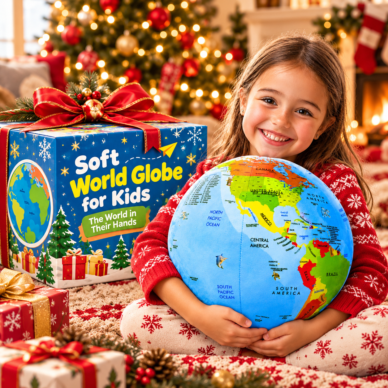 🌍 12-Inch Soft World Globe for Kids – Hands-On Geography Learning Toy